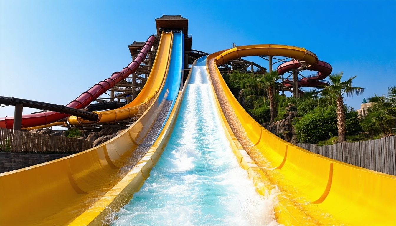 Daring water slides at Aquaventure World Dubai