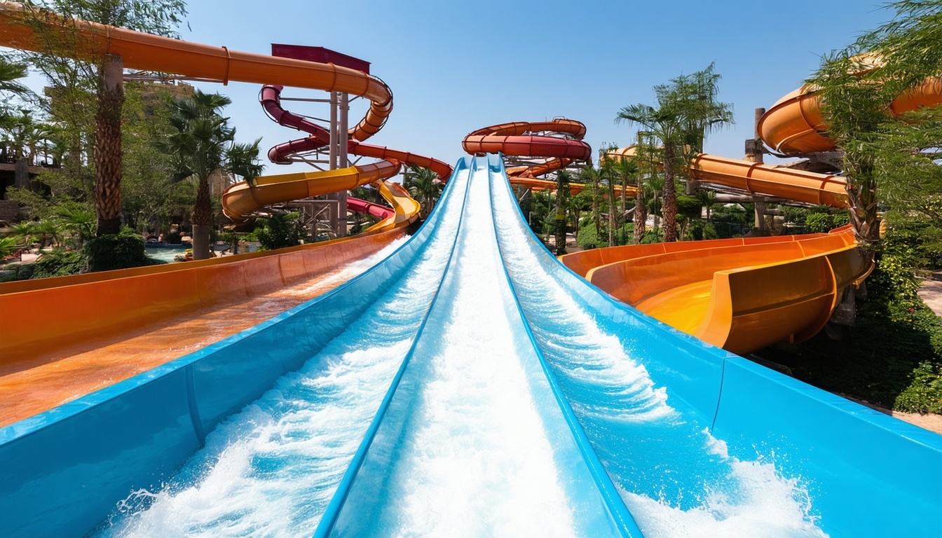 Exciting water slides at Aquaventure World Dubai